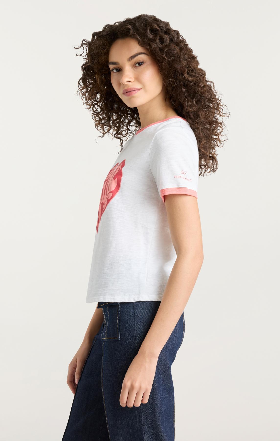 Je Taime Paris Shrunken Ringer Tee