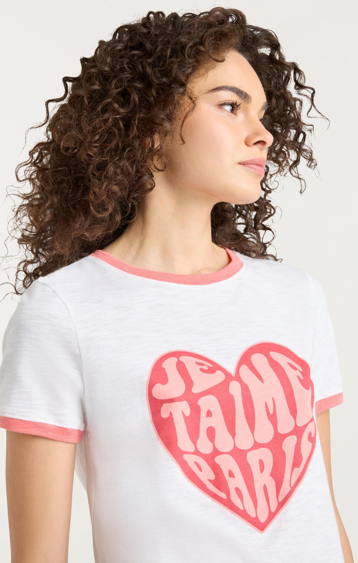 Je Taime Paris Shrunken Ringer Tee