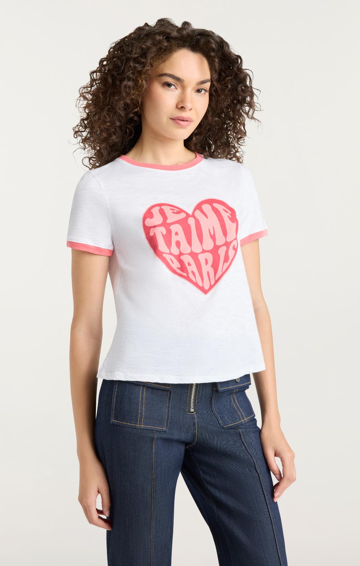 Je Taime Paris Shrunken Ringer Tee