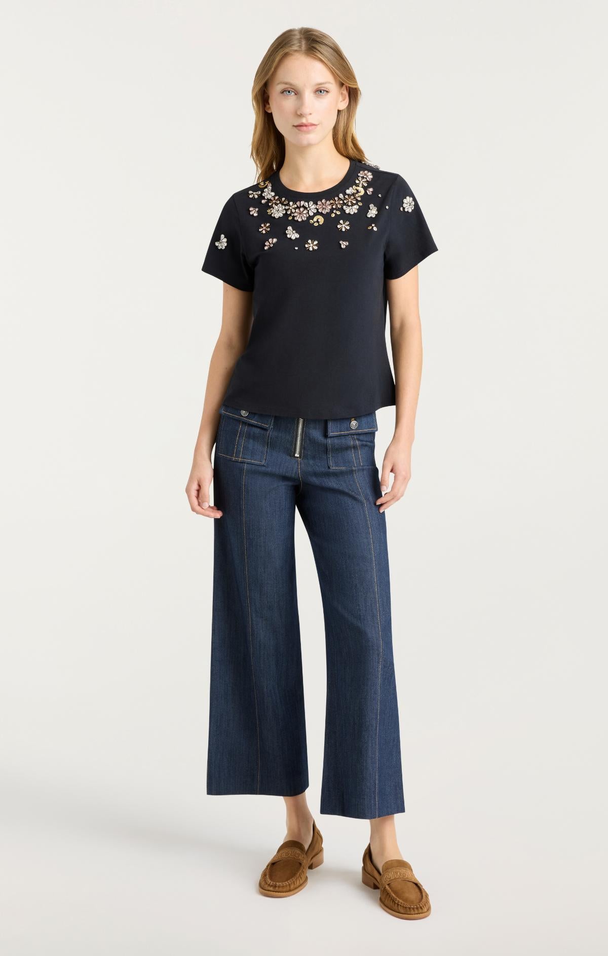 Tumbling Flowers Shrunken Tee