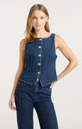 Pintuck Camen Jean Vest