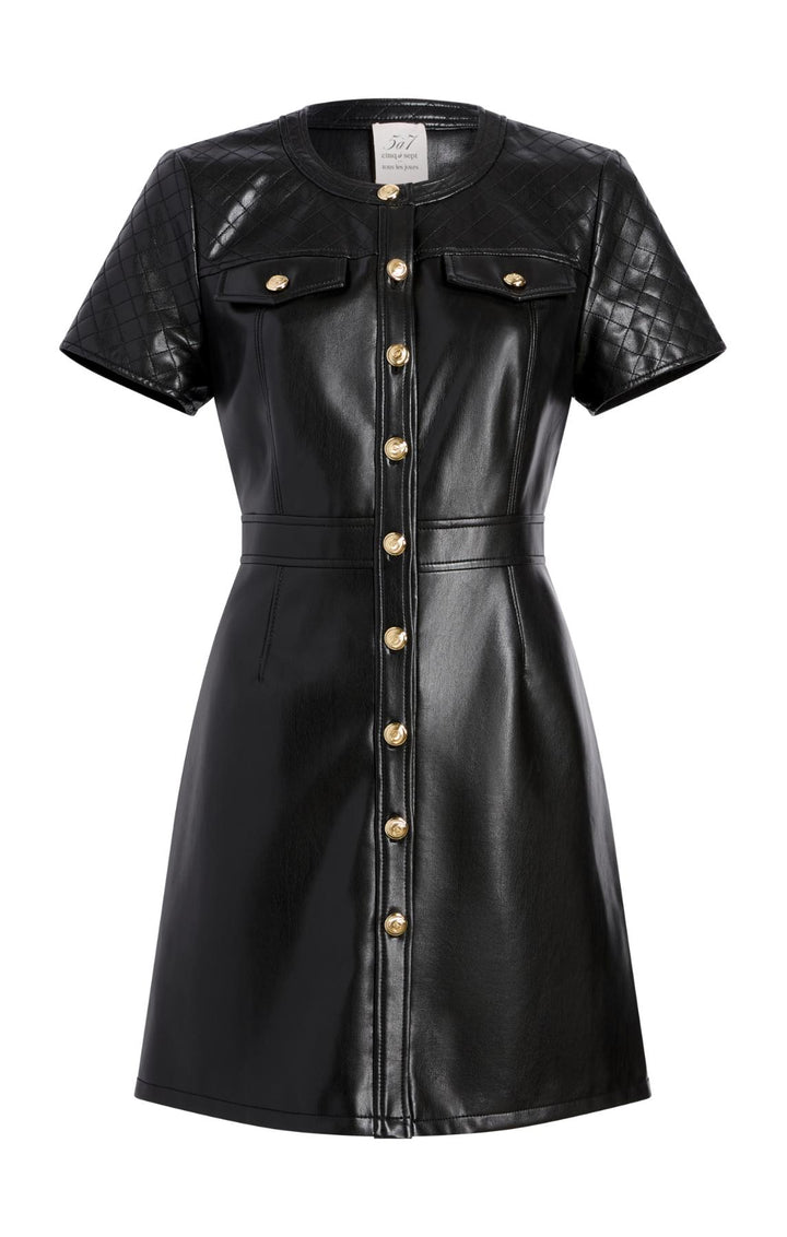 Quilted Layla Dress - Black / 6