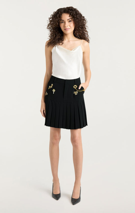 Gold Brooches Mini Bane Skirt