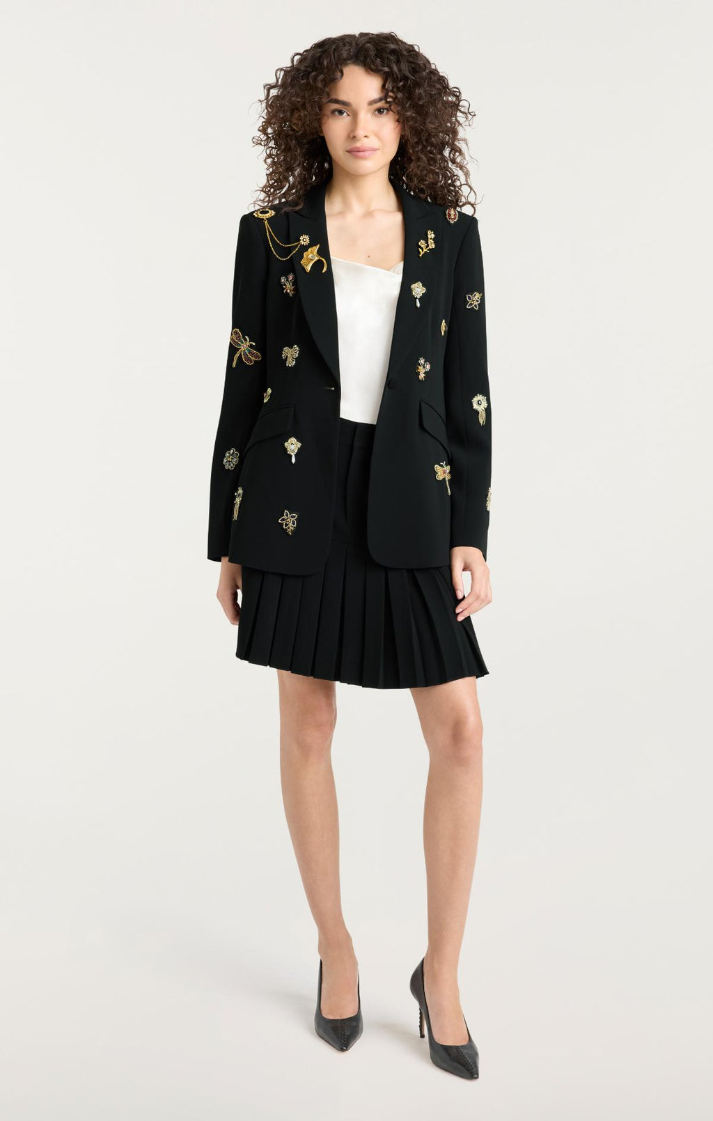 Gold Brooches Mini Bane Skirt