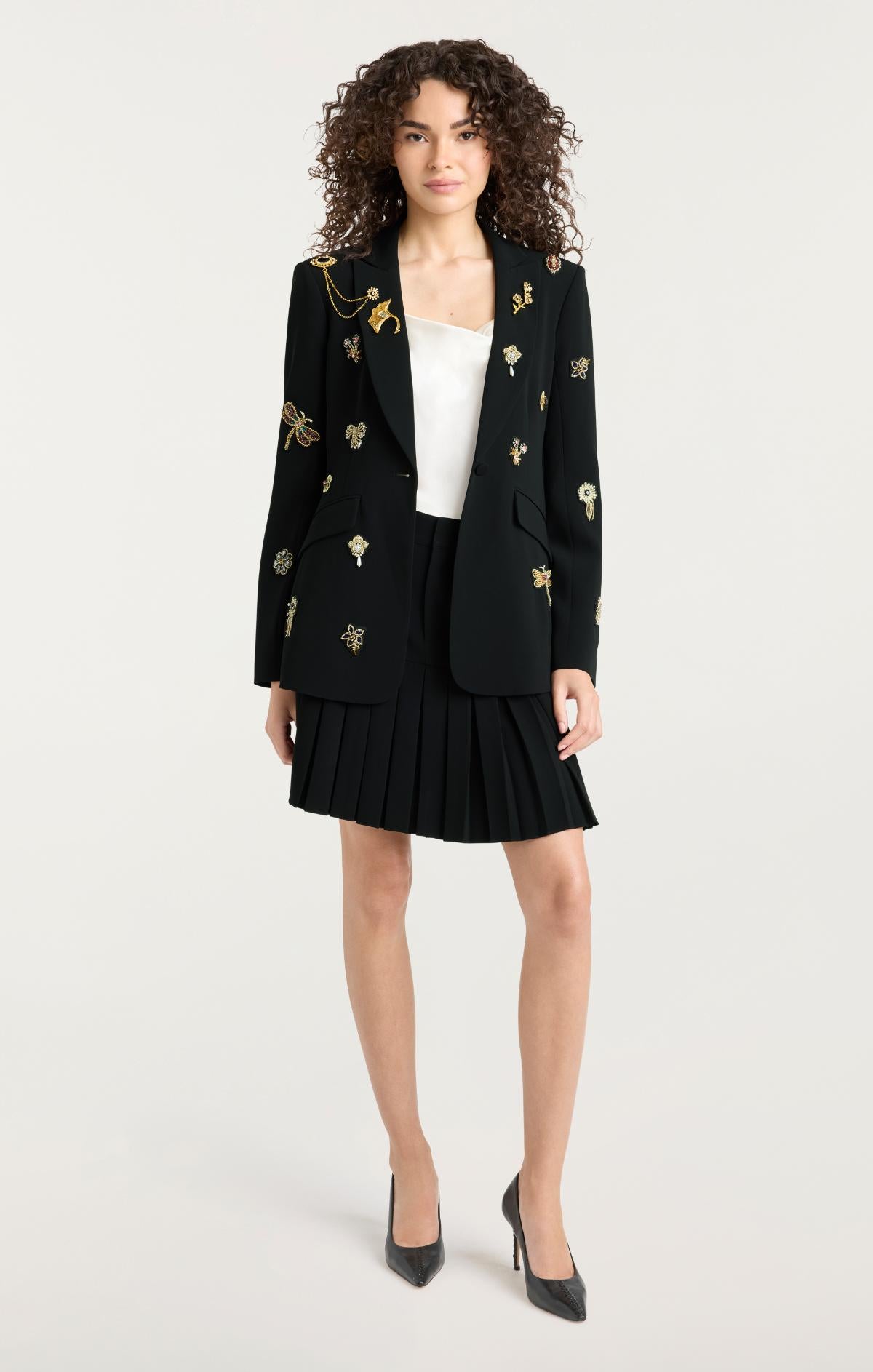 Gold Brooches Mini Bane Skirt