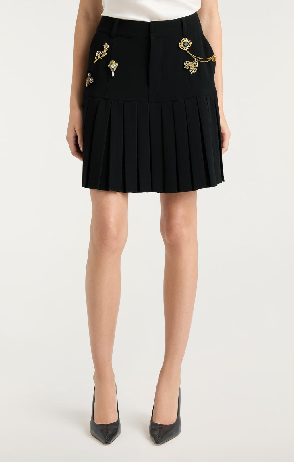 Gold Brooches Mini Bane Skirt
