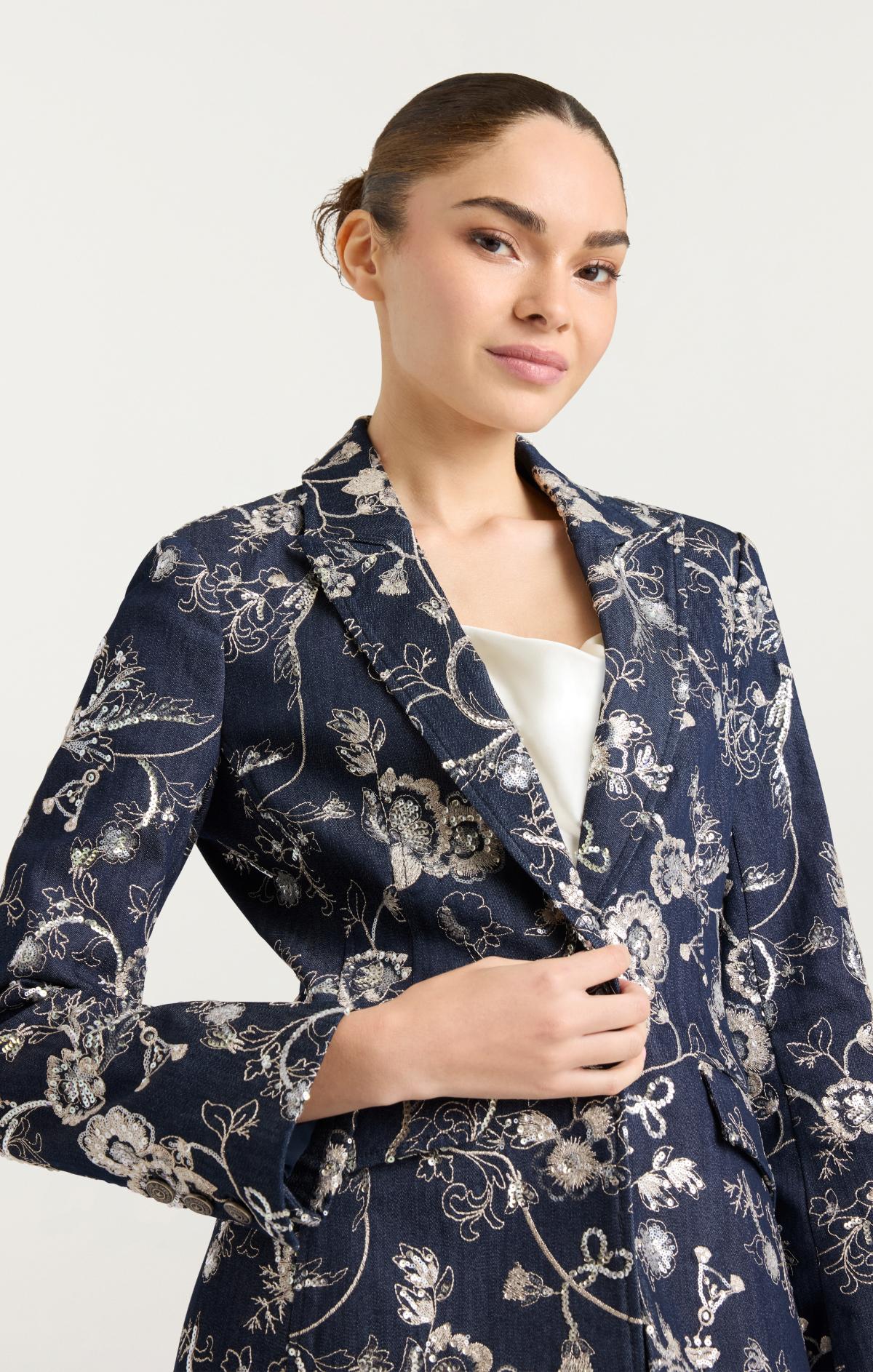 Garden Embroidered Cheyenne Jean Blazer