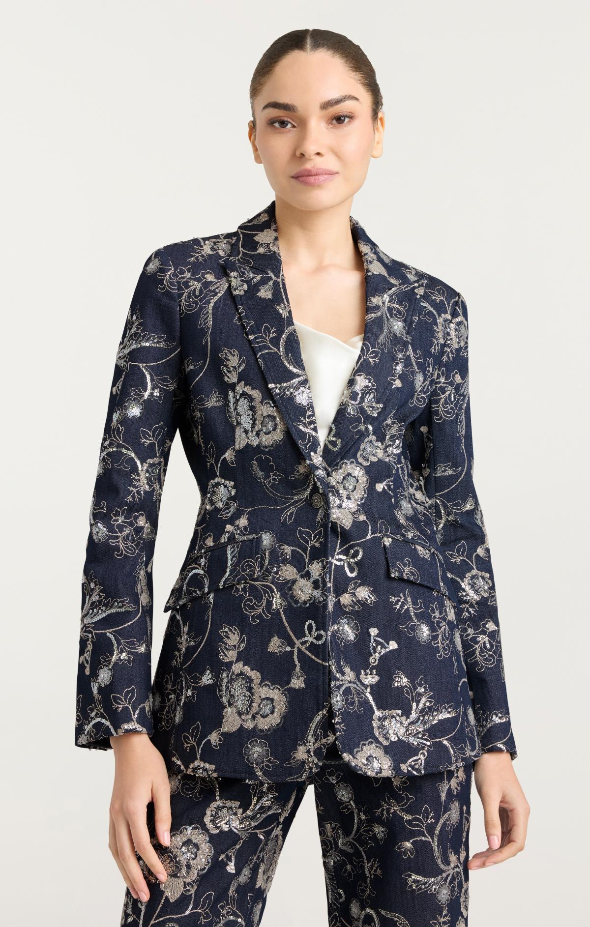 Garden Embroidered Cheyenne Jean Blazer