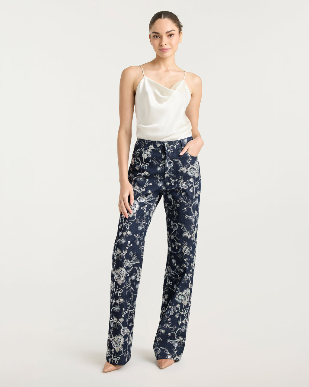 Garden Embroidered Nolita Jeans
