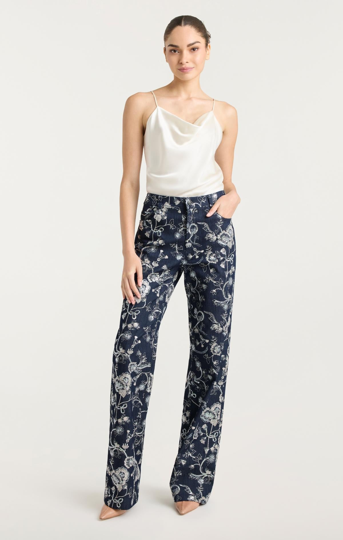 Garden Embroidered Nolita Jeans