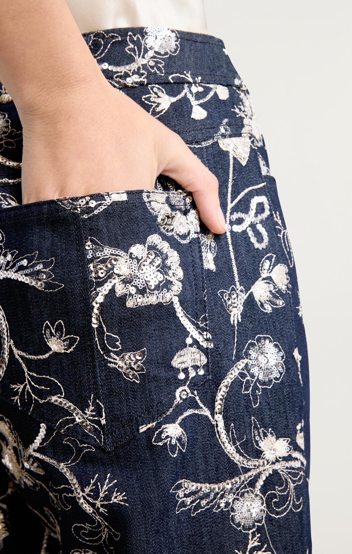 Garden Embroidered Nolita Jeans