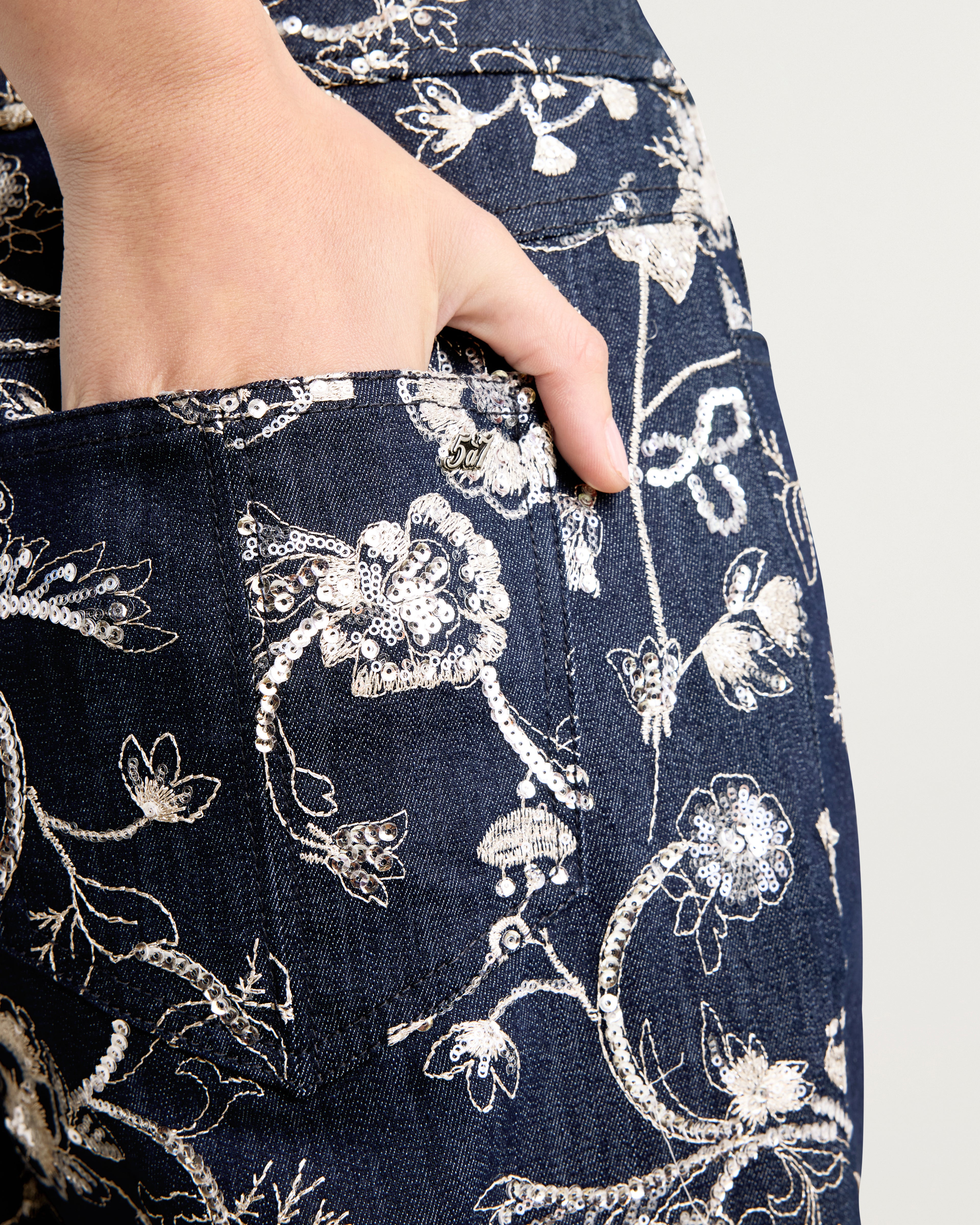 Garden Embroidered Nolita Jeans