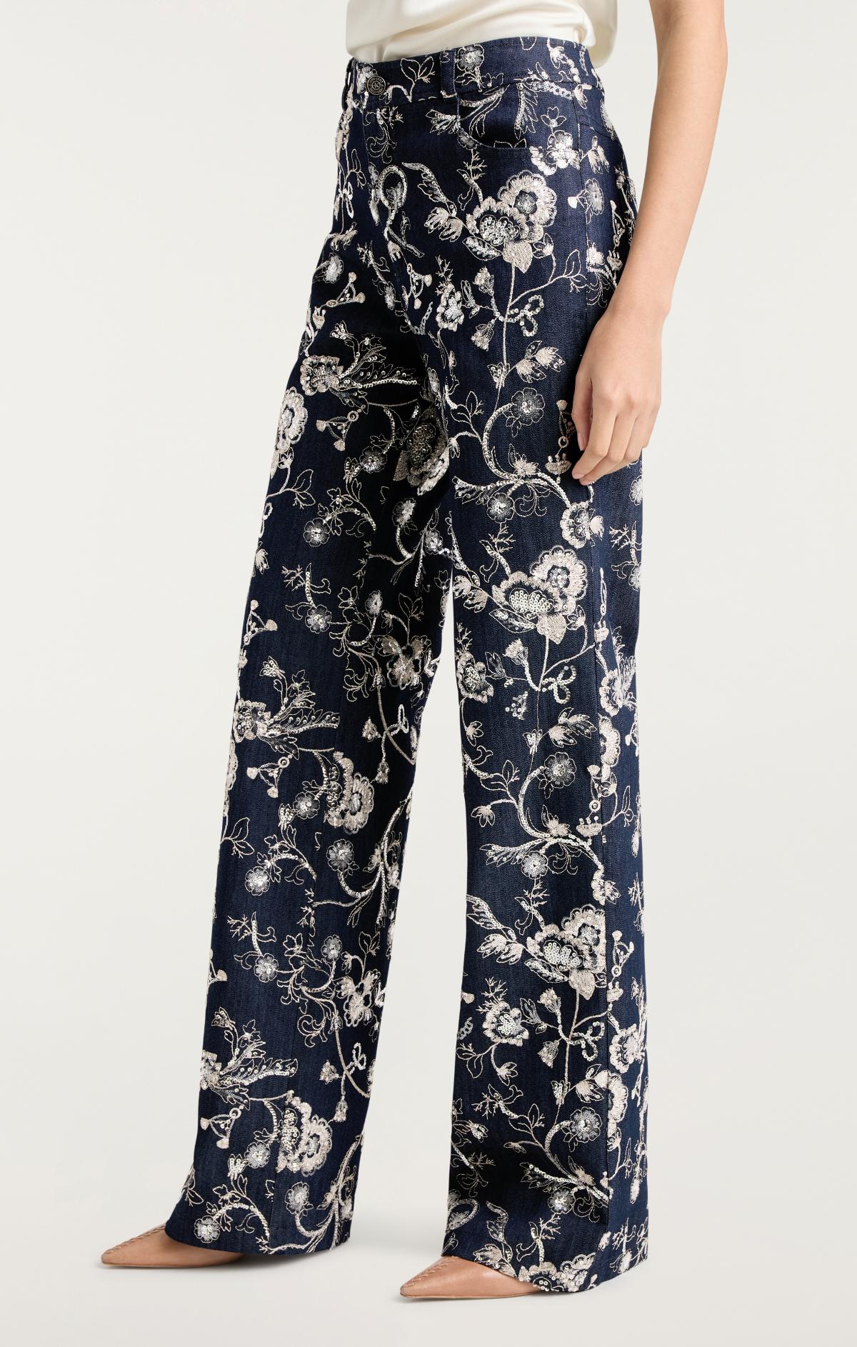 Garden Embroidered Nolita Jeans