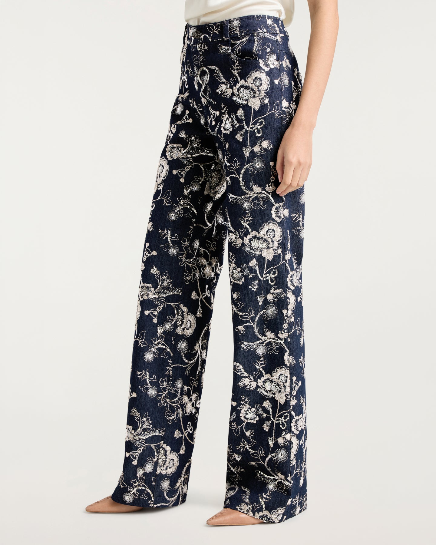 Garden Embroidered Nolita Jeans