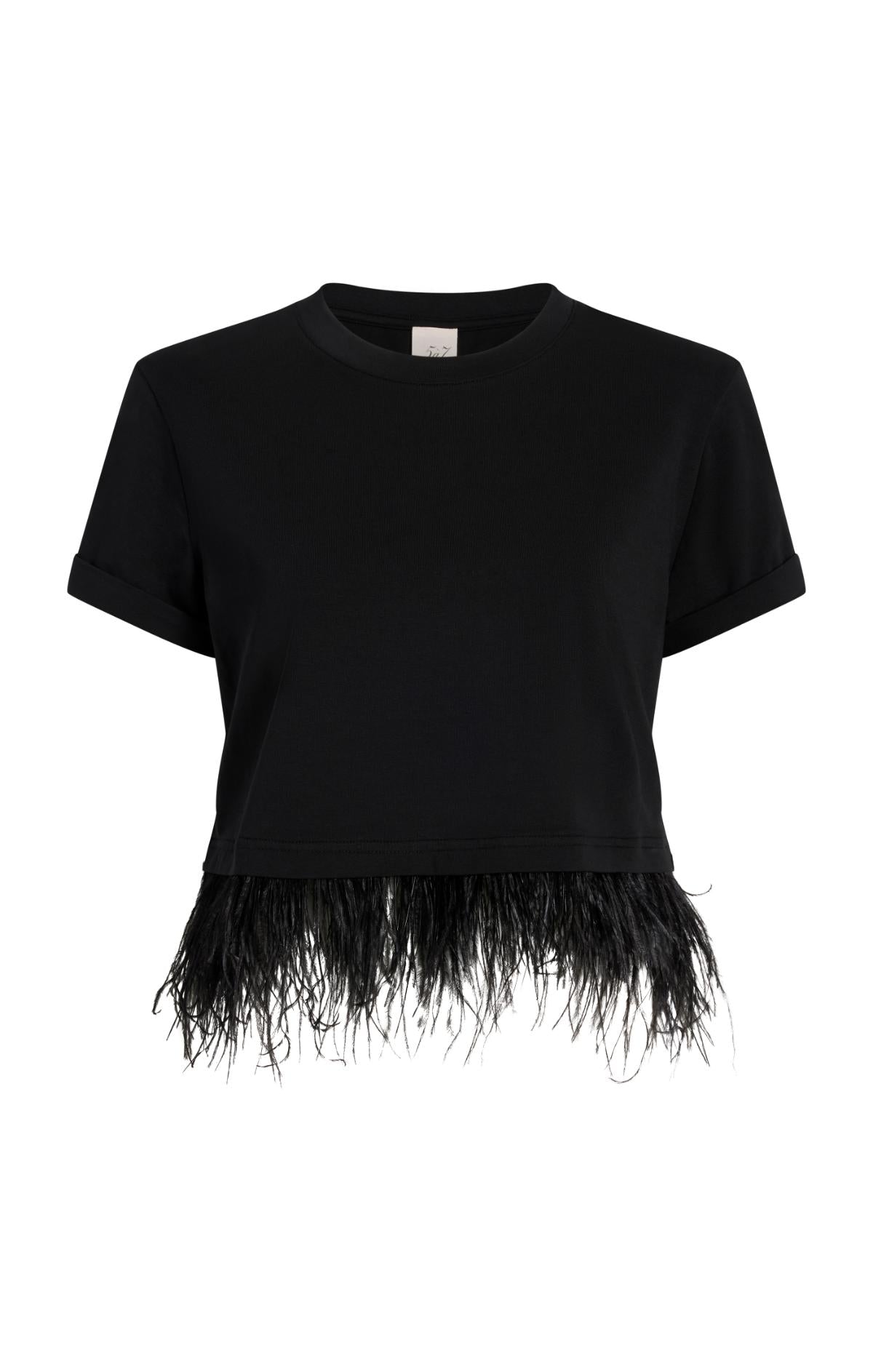 Short Sleeve Cropped Feather Tee