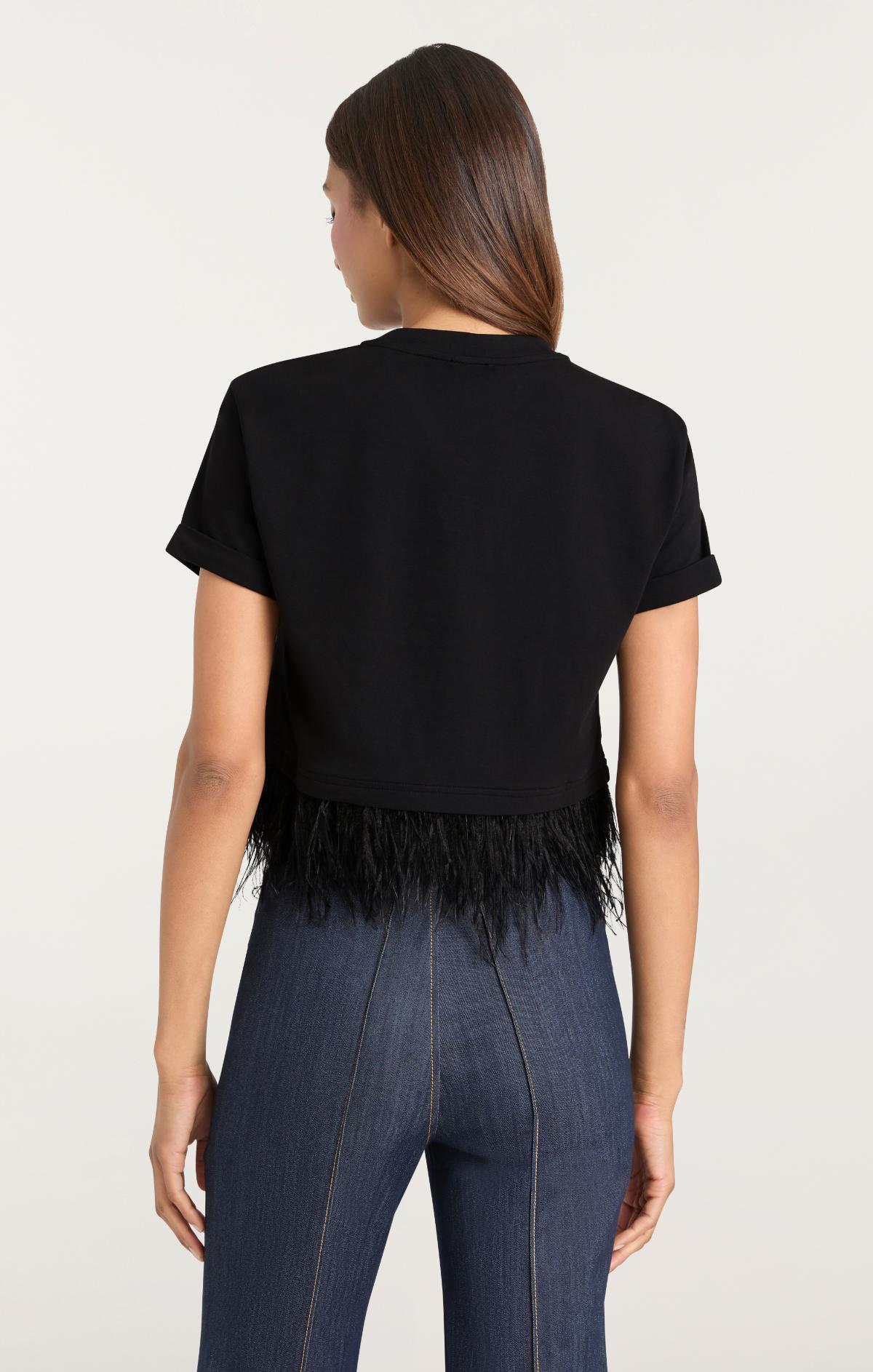 Short Sleeve Cropped Feather Tee