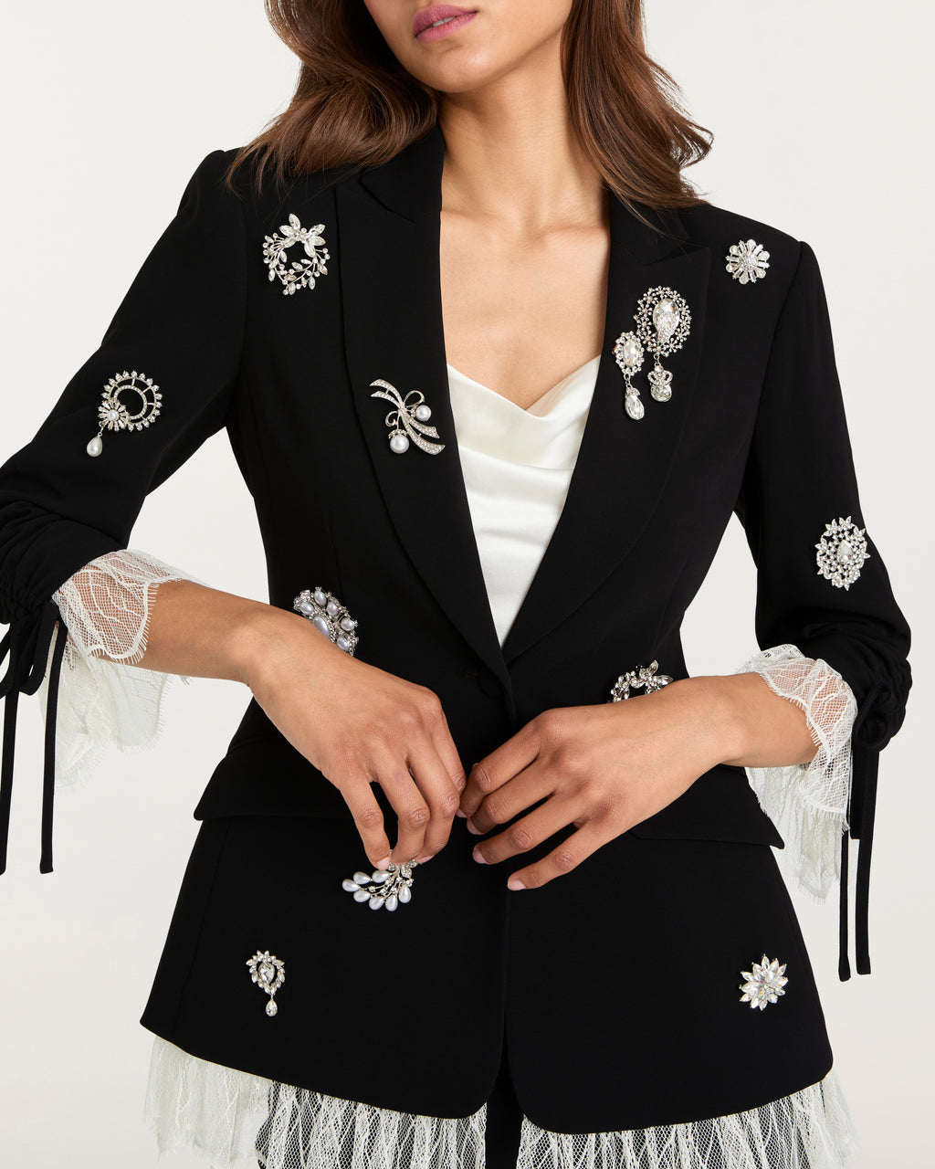 Crystal Brooch Roxie Blazer