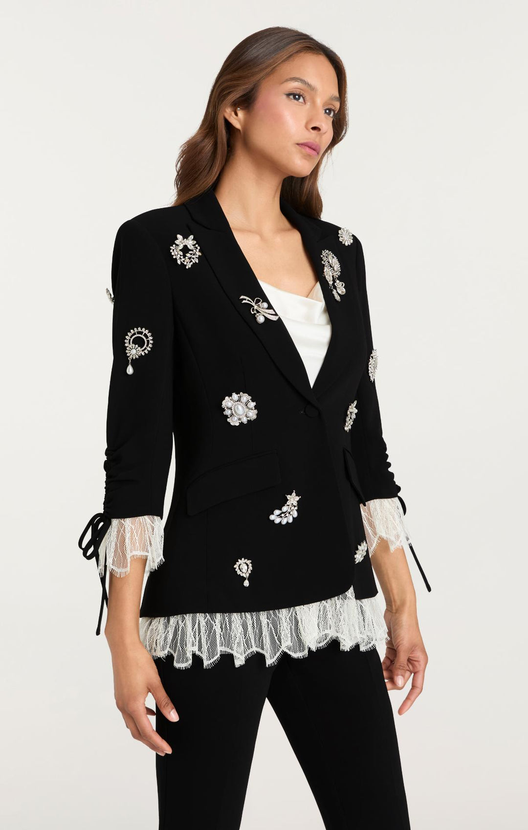 Crystal Brooch Roxie Blazer – Cinq à Sept