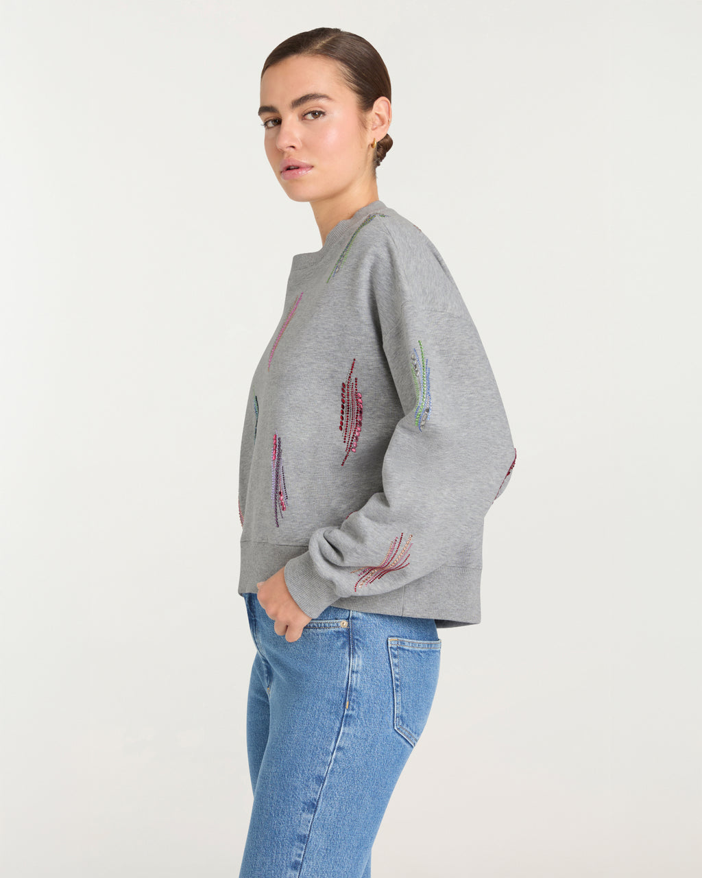 Paillette Whirl Brandy Pullover