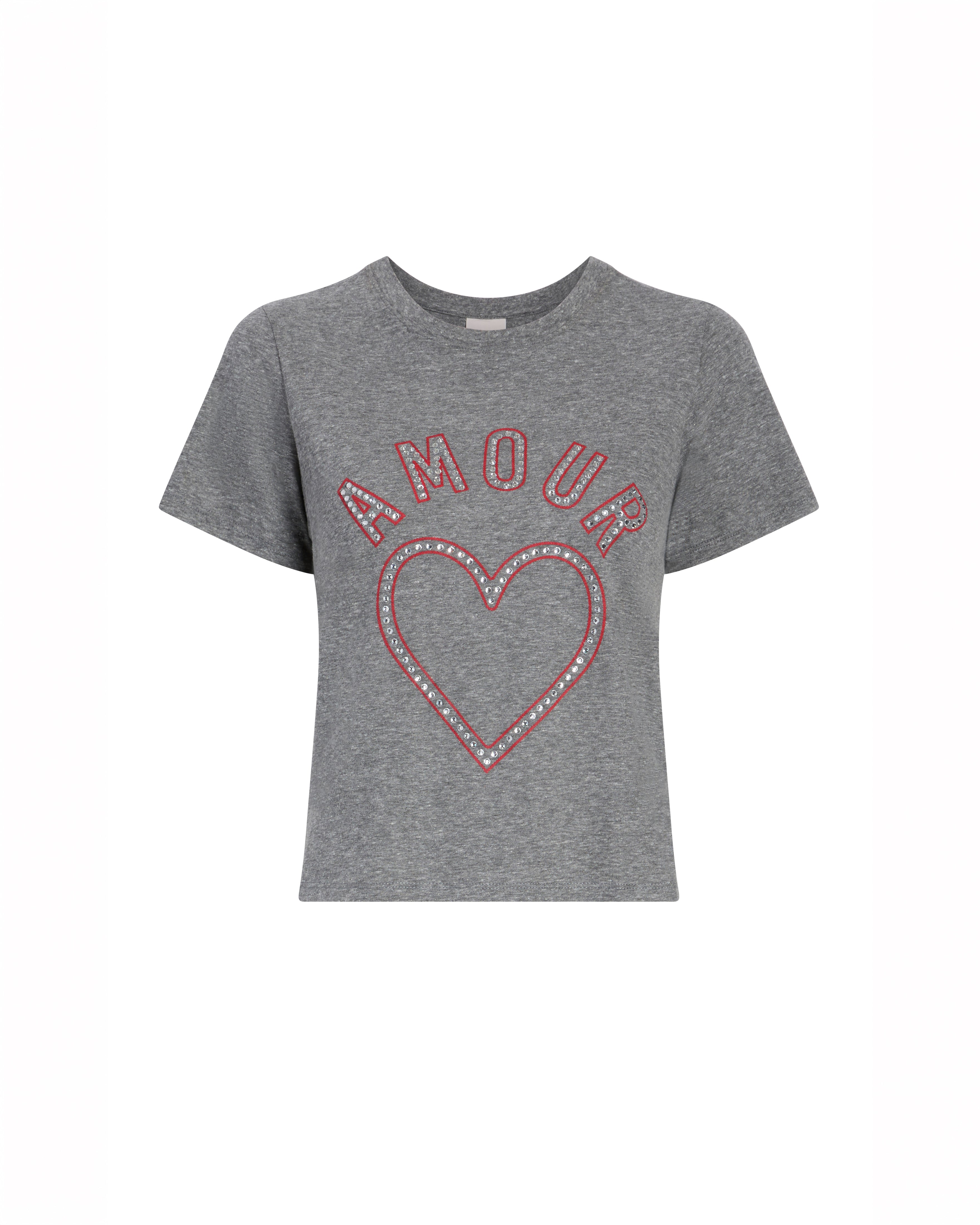 Crystal Amour Heart Shrunken Tee