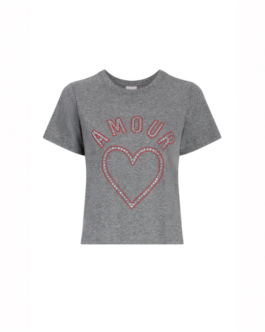 Crystal Amour Heart Shrunken Tee