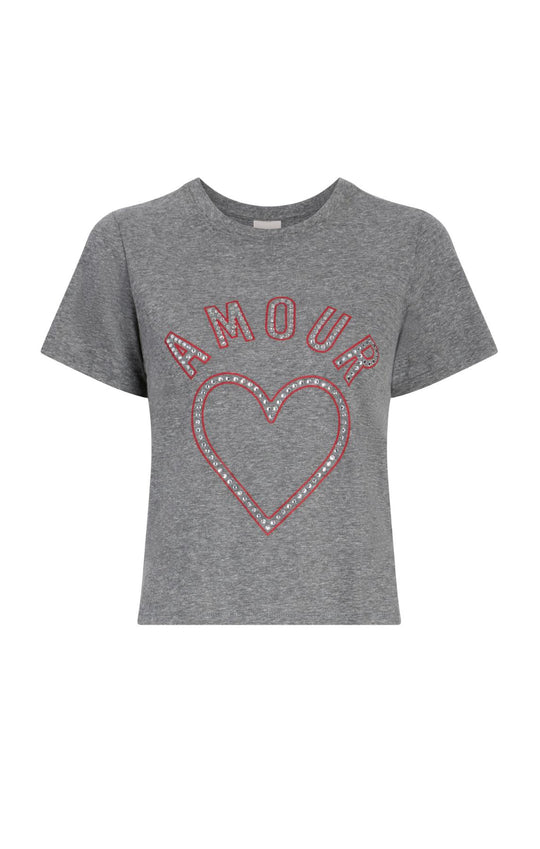 Crystal Amour Heart Shrunken Tee