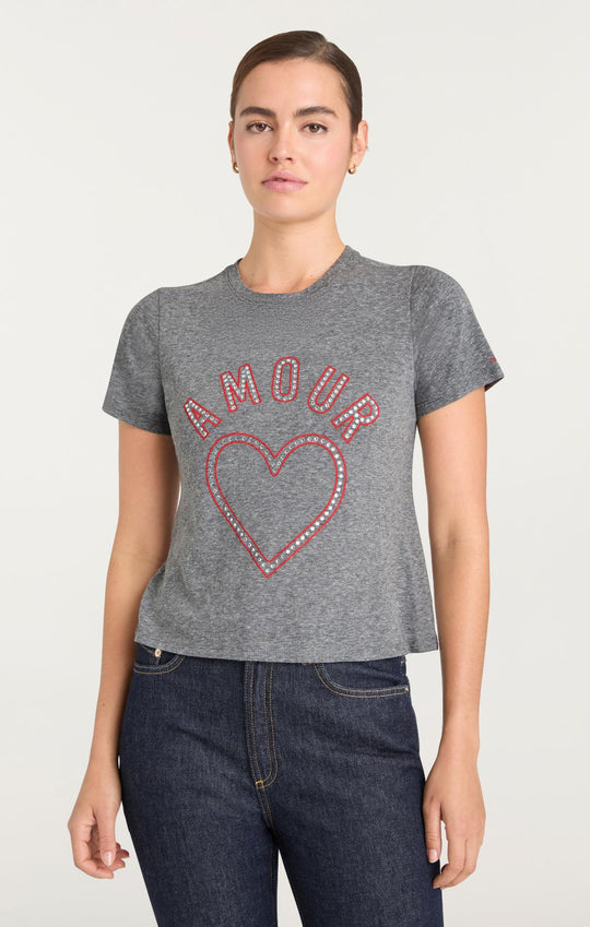 Crystal Amour Heart Shrunken Tee