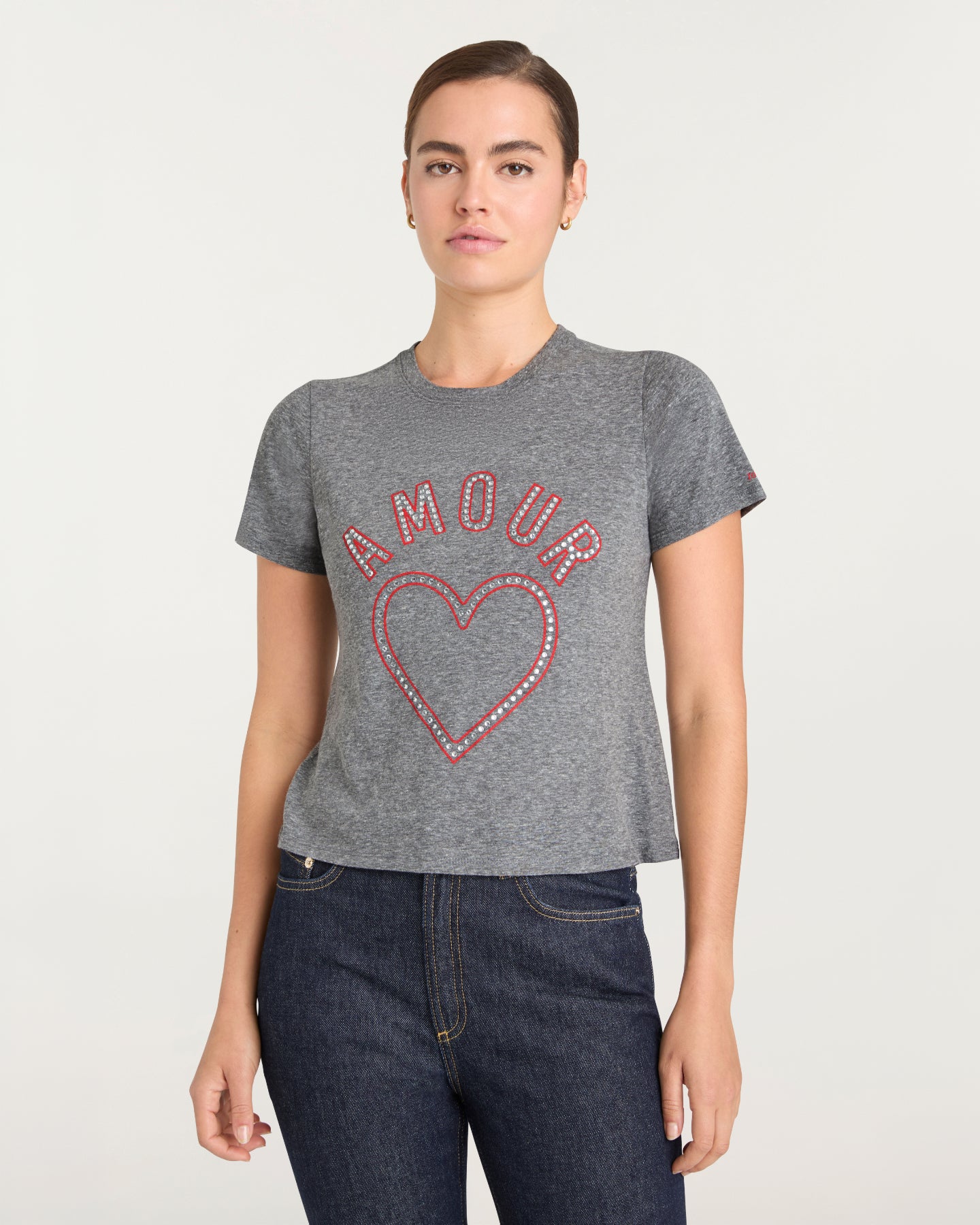 Crystal Amour Heart Shrunken Tee – Cinq à Sept
