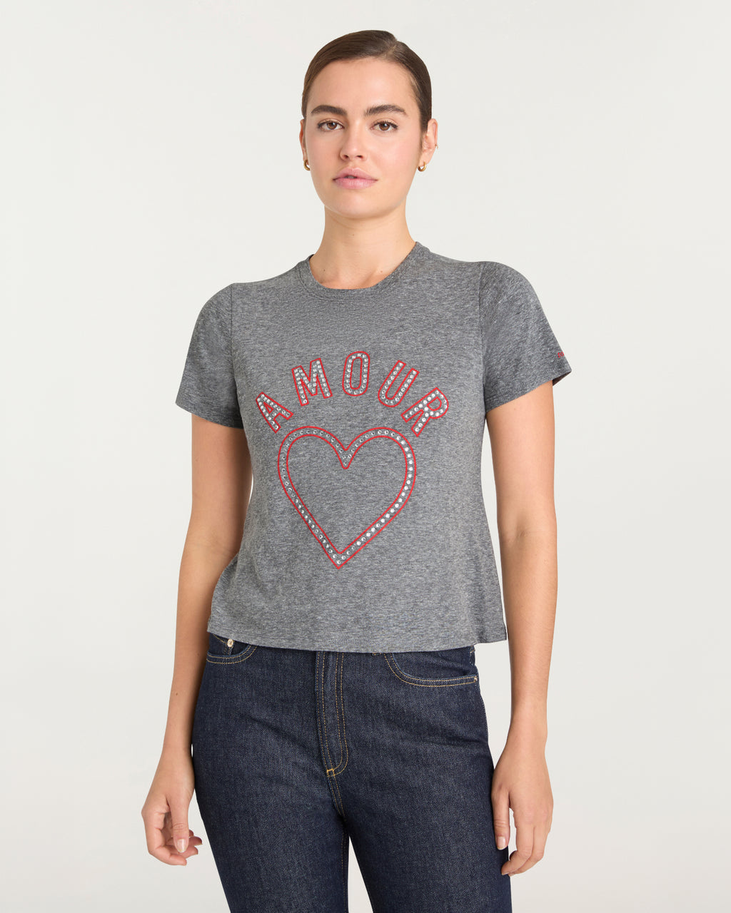 Crystal Amour Heart Shrunken Tee