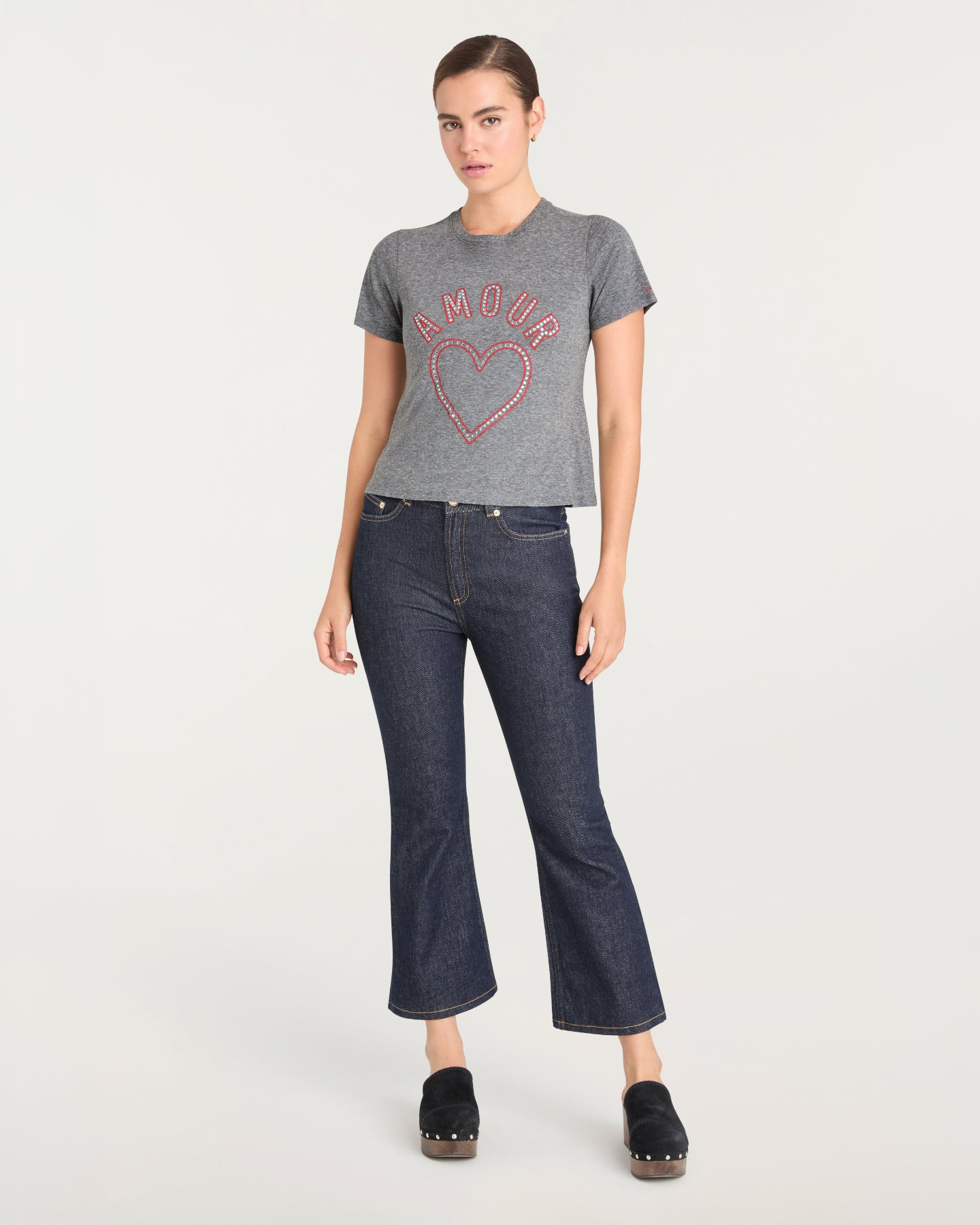 Crystal Amour Heart Shrunken Tee – Cinq à Sept
