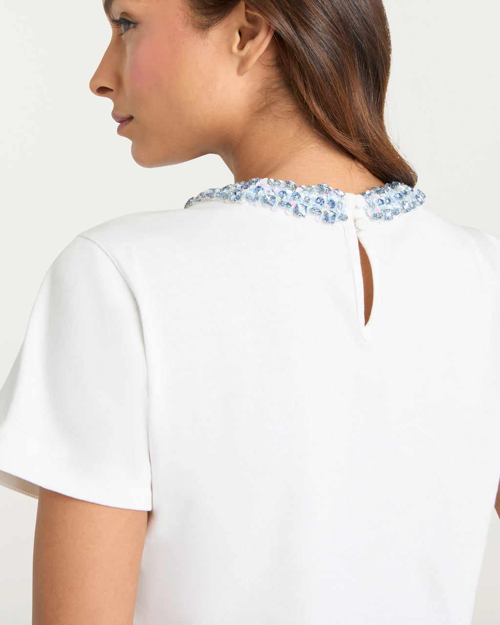 Rhinestone Border Shrunken Tee