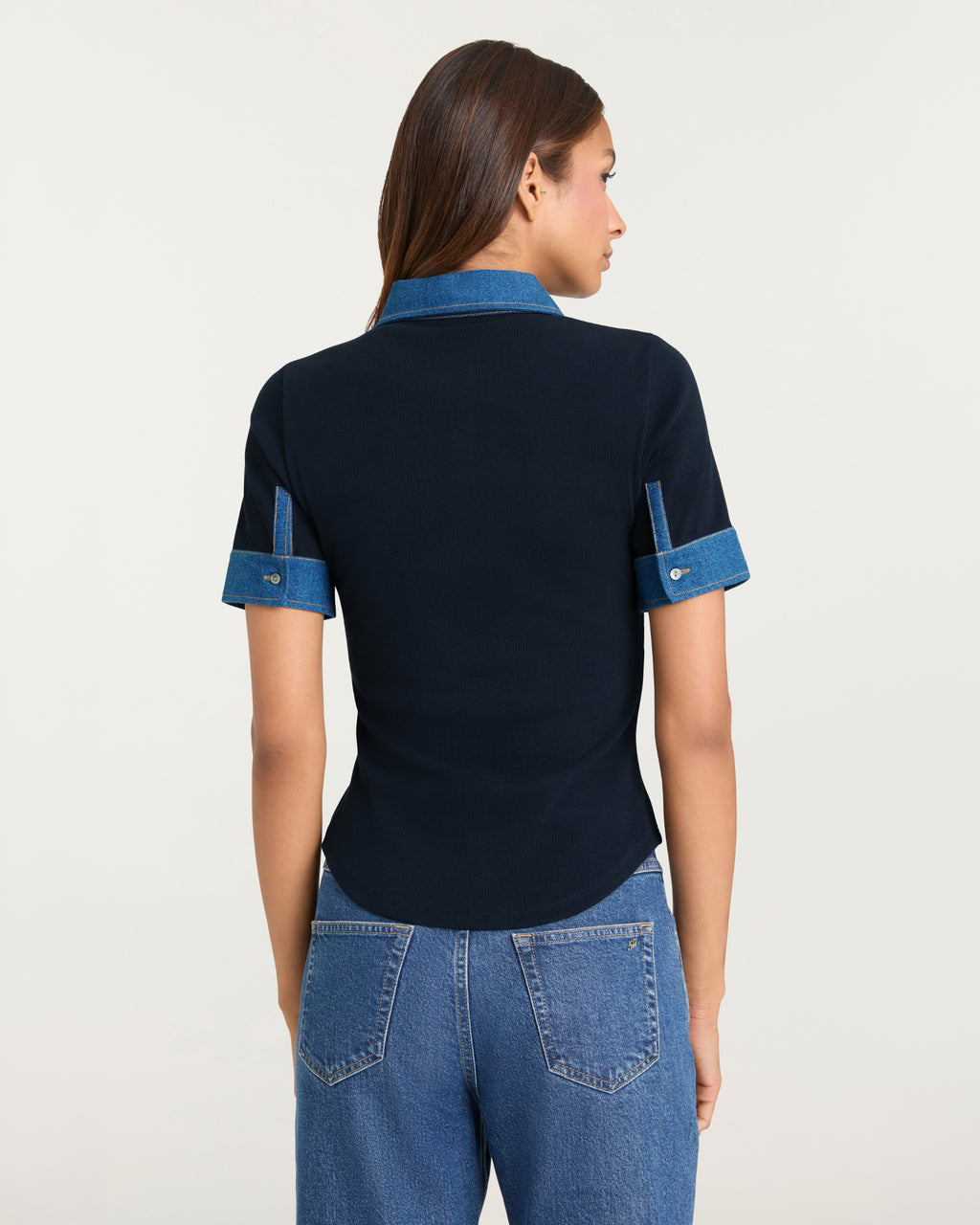 Jean Combo Short Sleeve Jaden Top