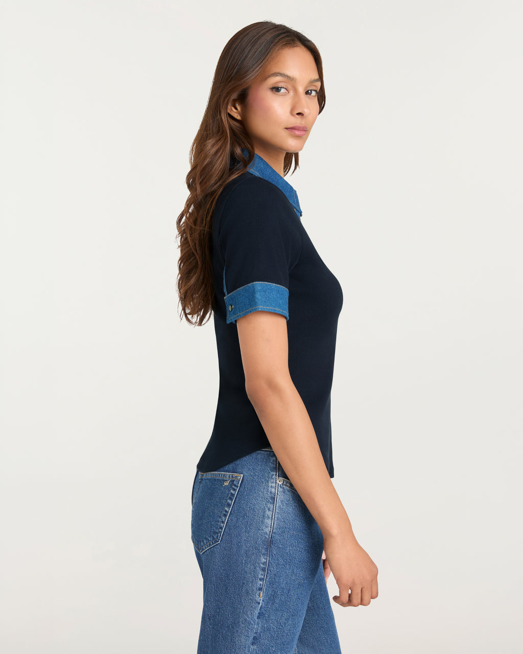 Jean Combo Short Sleeve Jaden Top