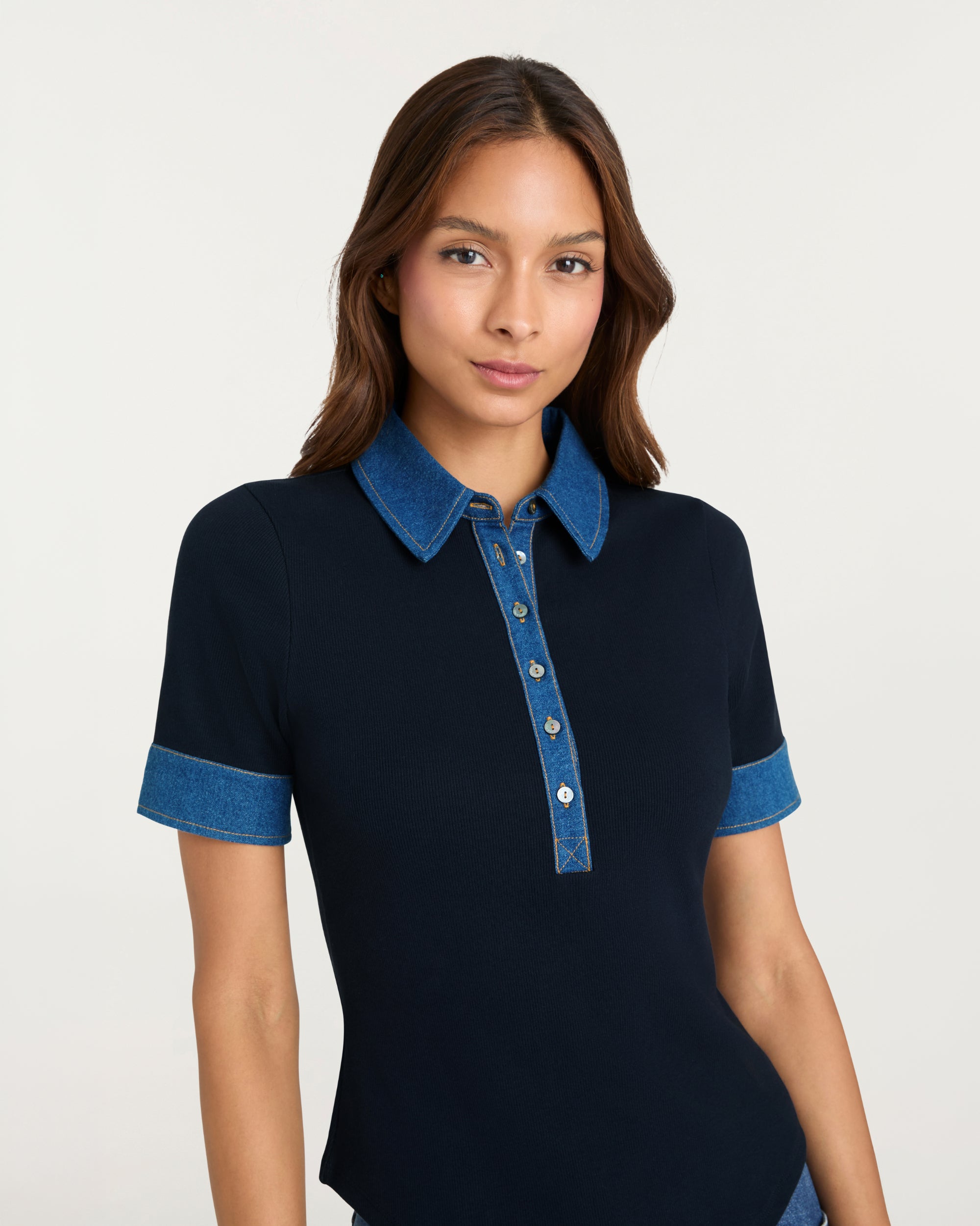 Jean Combo Short Sleeve Jaden Top