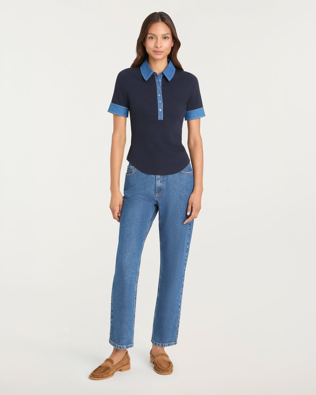 Jean Combo Short Sleeve Jaden Top