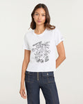 Rhinestone Paris Doodle Shrunken Tee