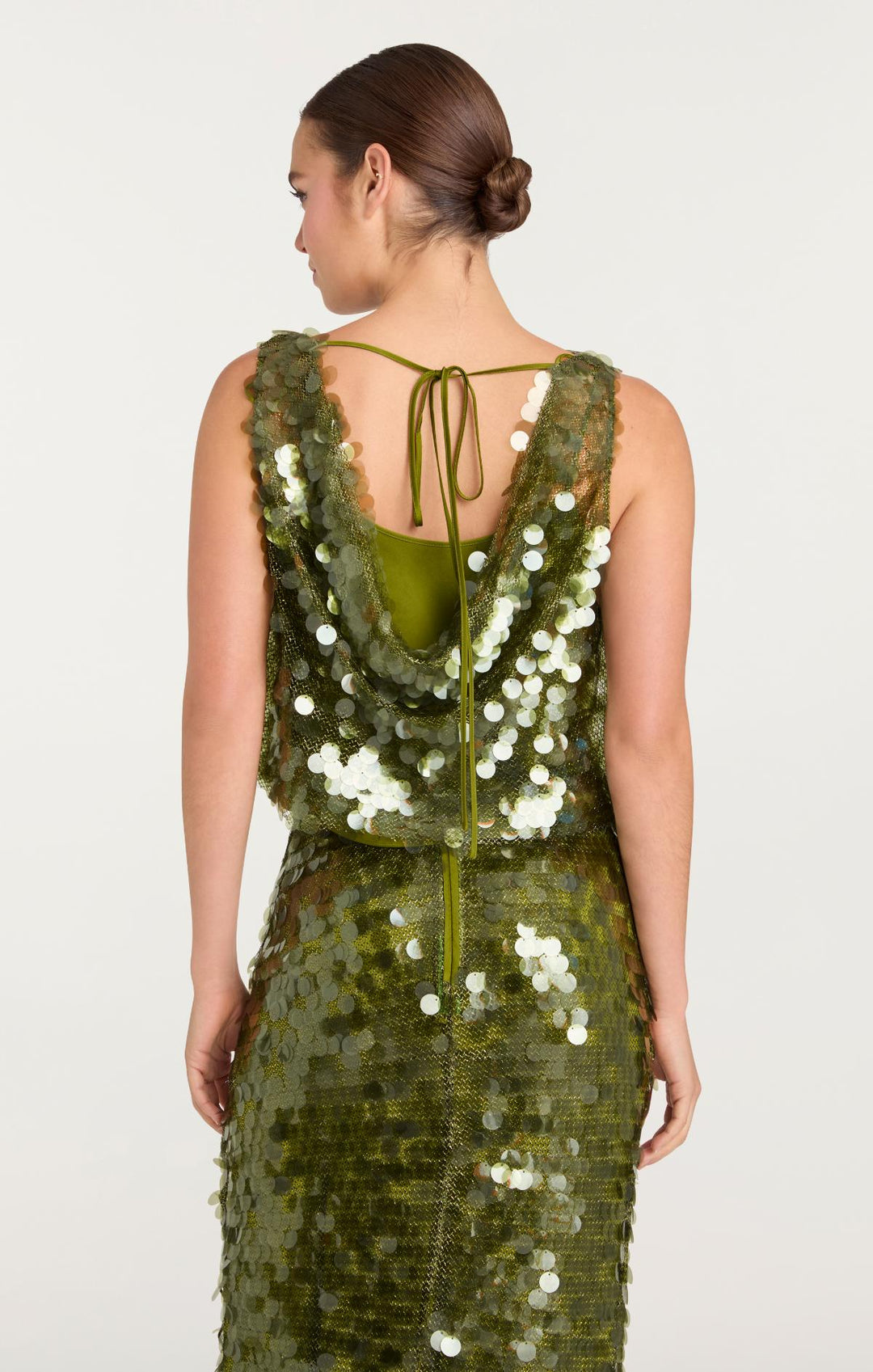 Cinq  Sept Women's Calista Sequined Top - Kelp Forest - Size Small