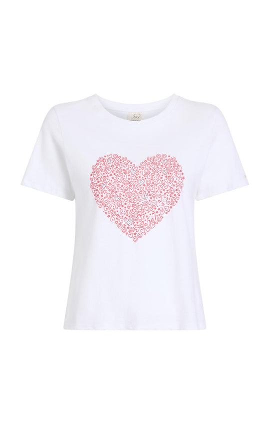 Rhinestone Doodle Heart Shrunken Tee