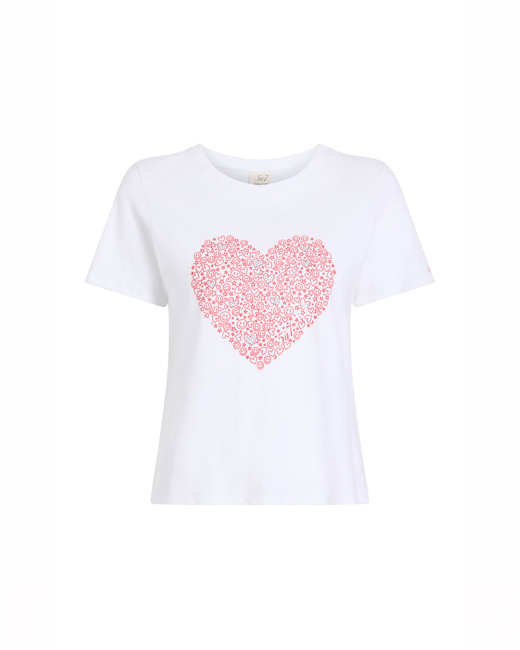 Rhinestone Doodle Heart Shrunken Tee