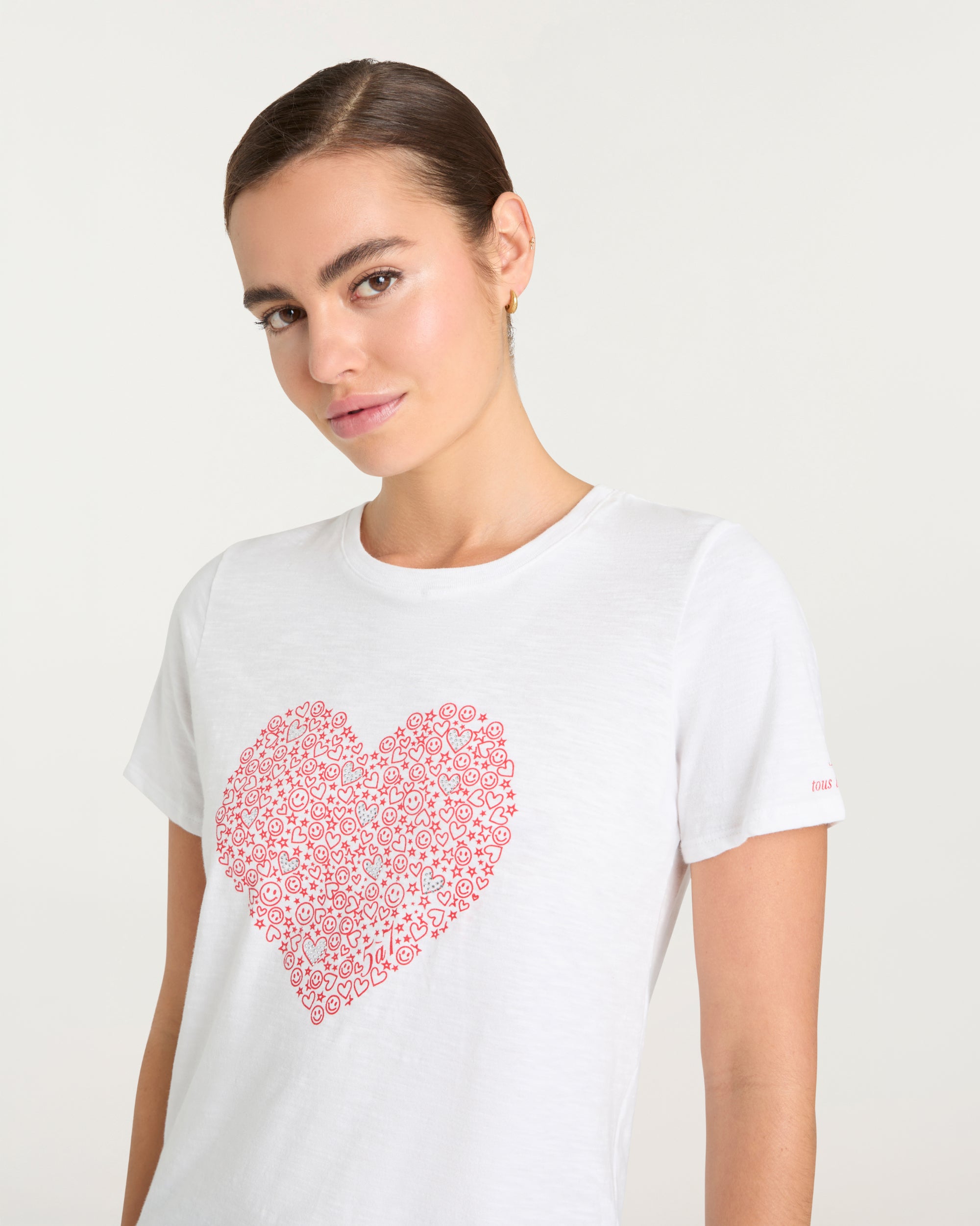 Rhinestone Doodle Heart Shrunken Tee – Cinq à Sept