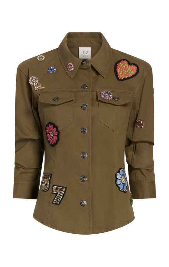 Retro Love Patches Scrunched Canyon Jacket
