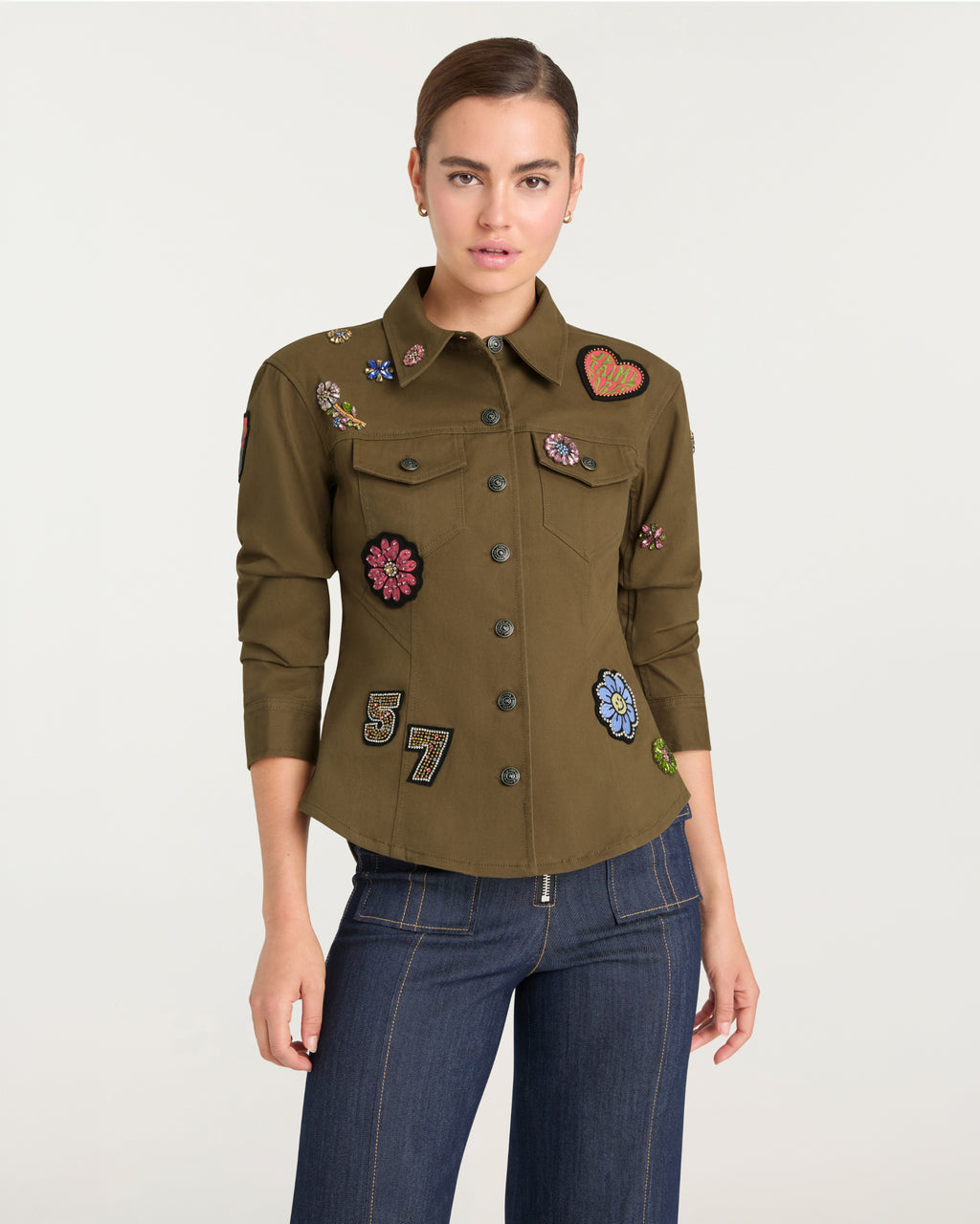 Retro Love Patches Scrunched Canyon Jacket