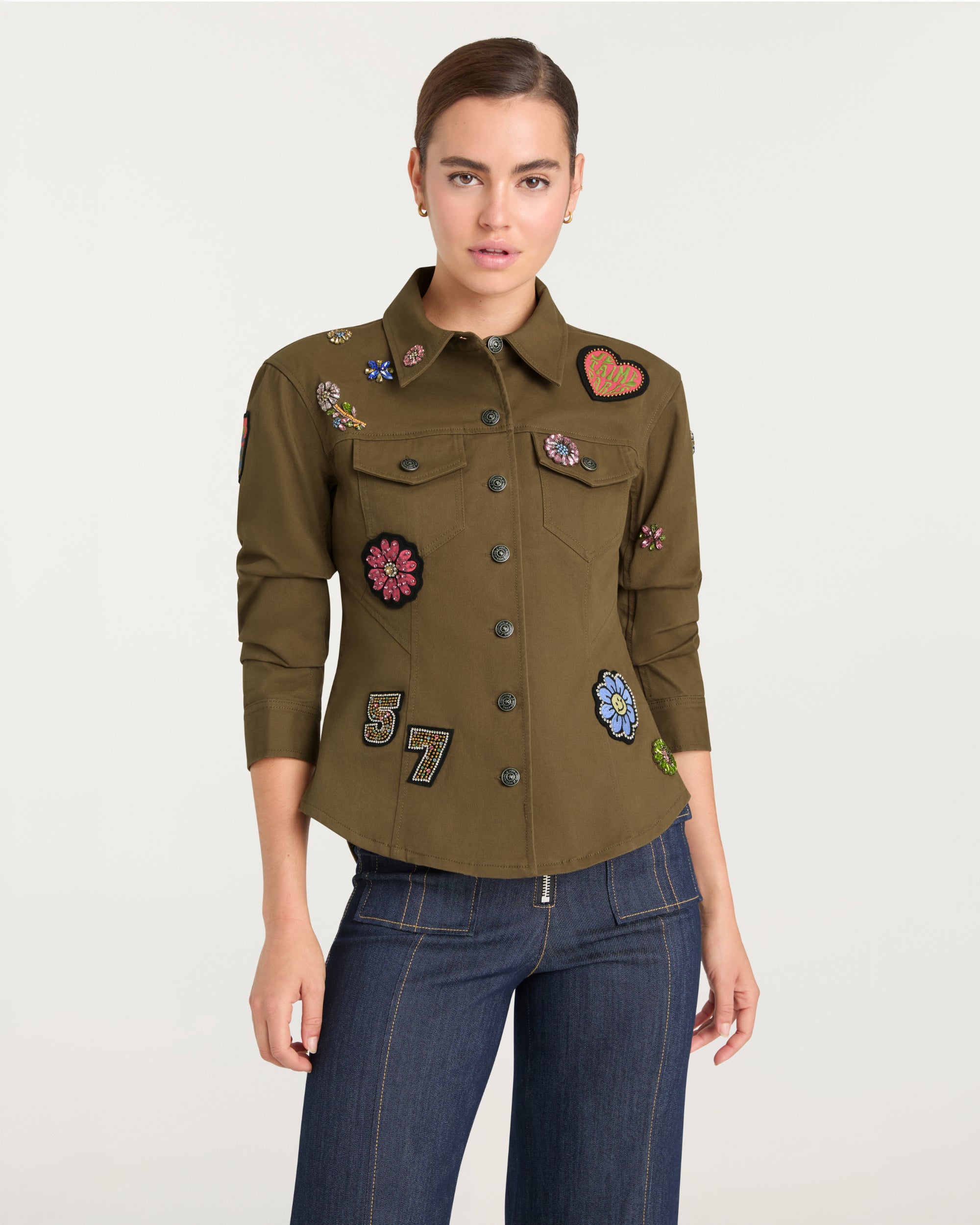 Retro Love Patches Scrunched Canyon Jacket