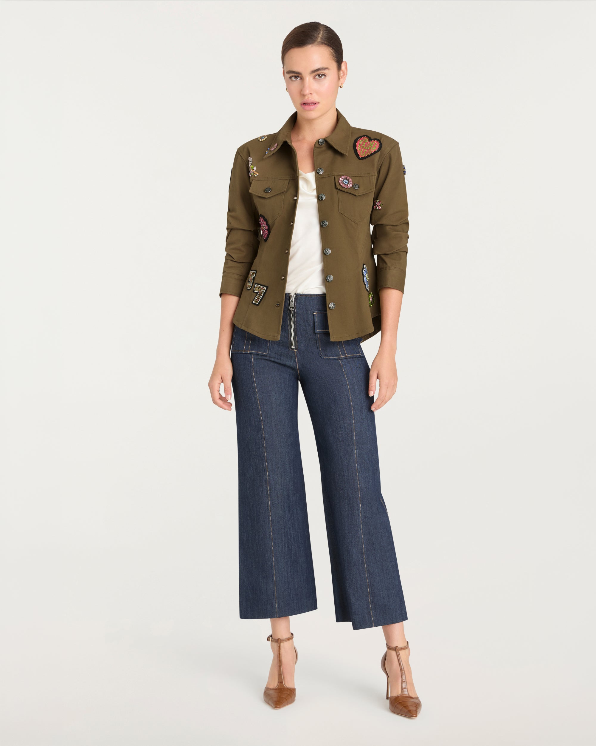 Retro Love Patches Scrunched Canyon Jacket
