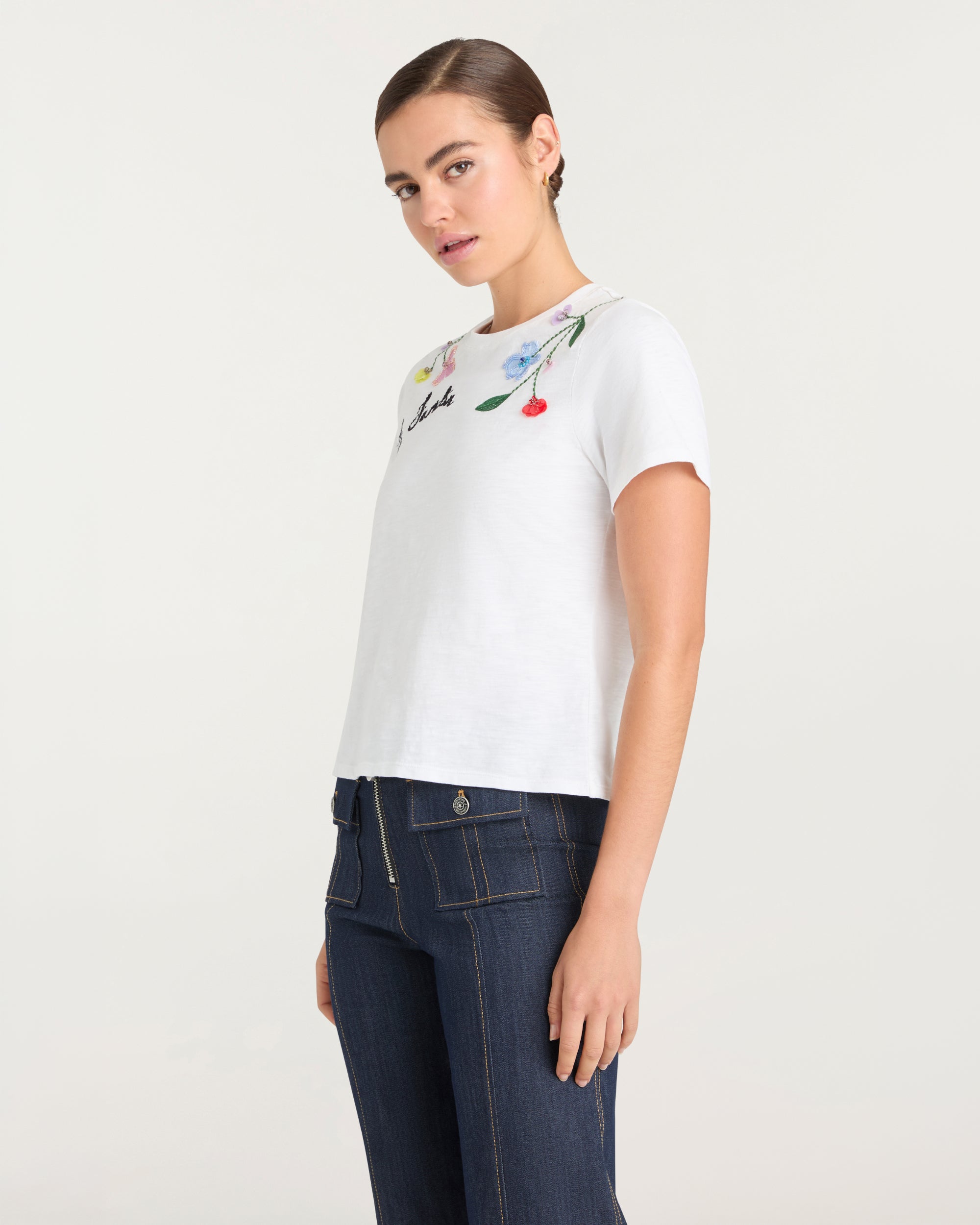 3D Floral Vine Shrunken Tee