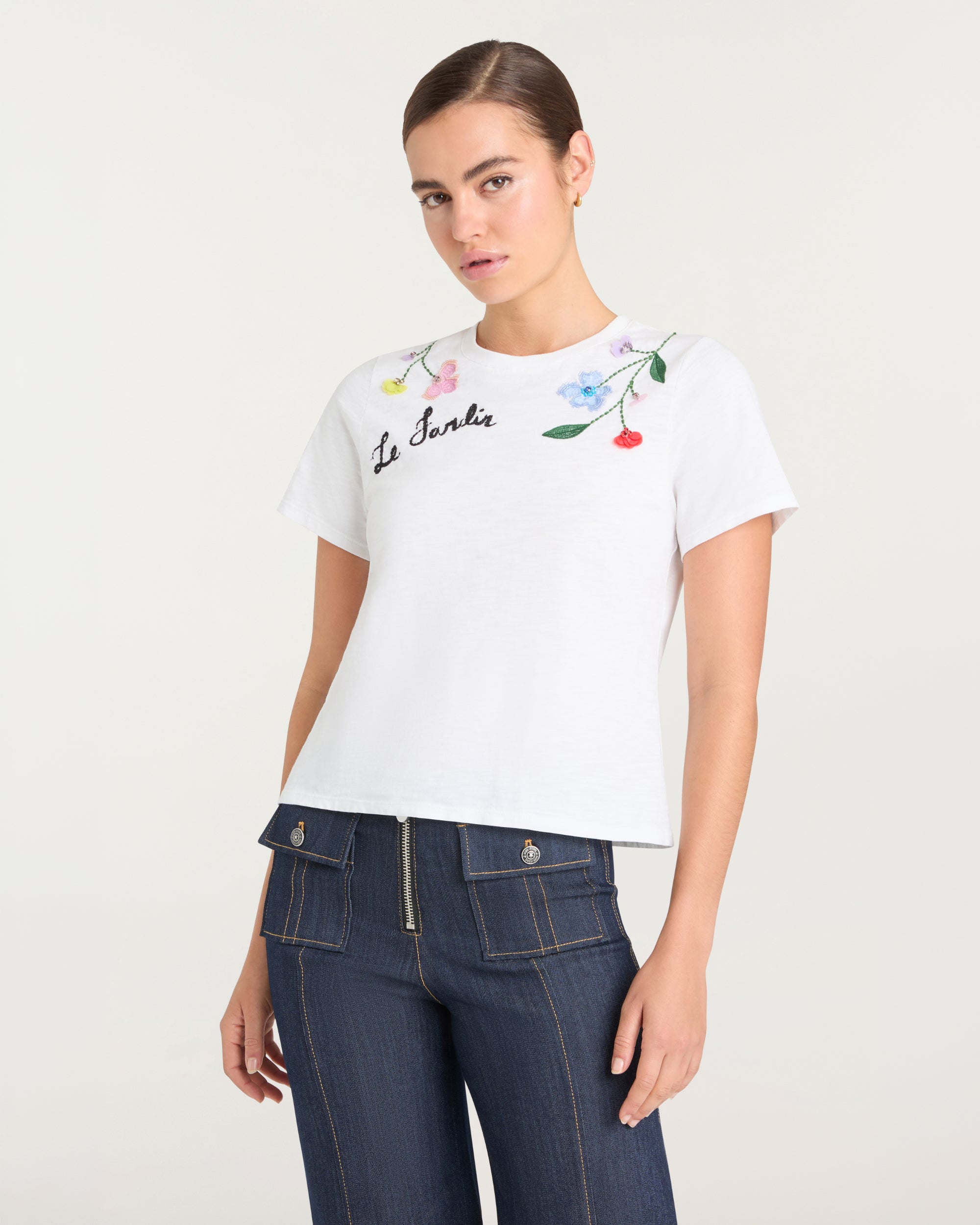 3D Floral Vine Shrunken Tee – Cinq à Sept