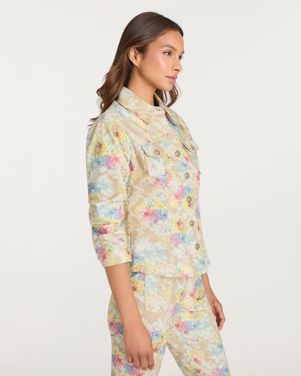 Ikat Bouquet Scrunched Canyon Jean Jacket
