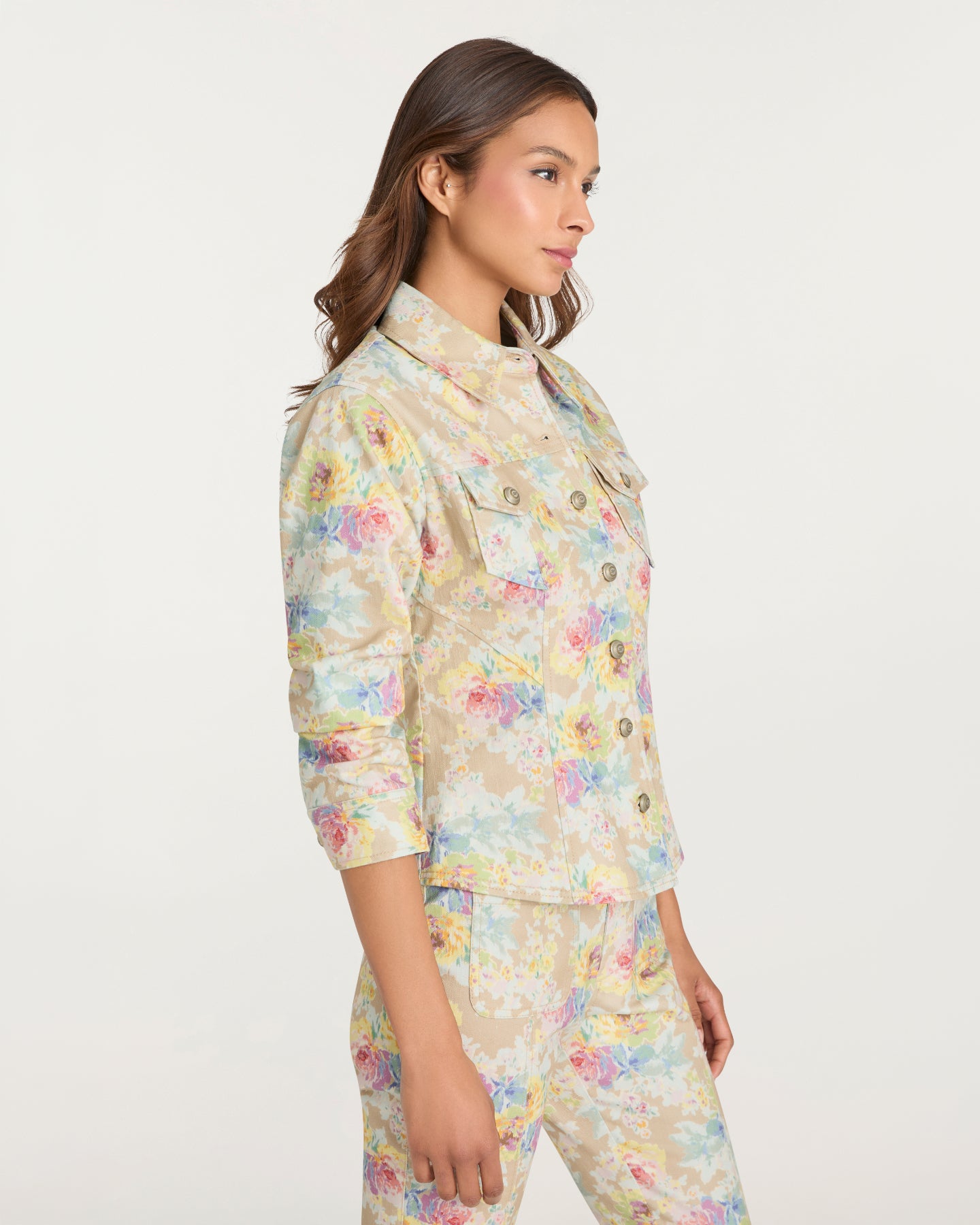 Ikat Bouquet Scrunched Canyon Jean Jacket
