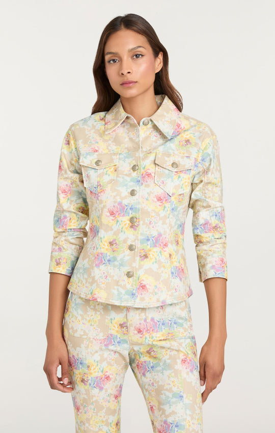 Ikat Bouquet Scrunched Canyon Jean Jacket