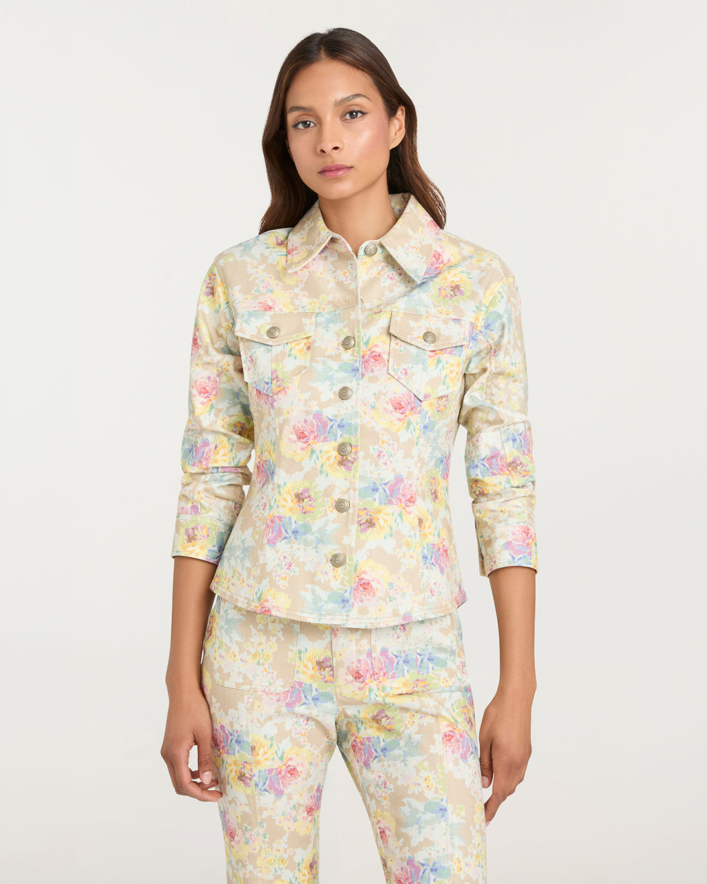 Ikat Bouquet Scrunched Canyon Jean Jacket